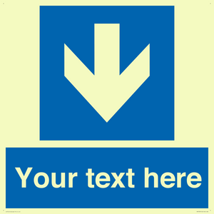 Custom Mandatory directional sign, blue arrow down